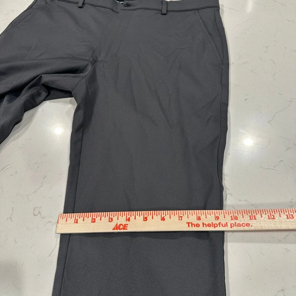 Greg Norman Mens Golf Pants 34x30 Charcoal Gray Performance Stretch Flat Front